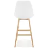 Tabouret de bar SANDRA en tissu bouloché blanc style scandinave