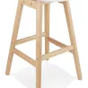 Tabouret snack mi-hauteur SANDRA MINI en tissu bouloché blanc style scandinave