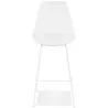 Tabouret de bar LEONIE en tissu bouloché blanc et pied métal blanc