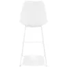 Tabouret de bar LEONIE en tissu bouloché blanc et pied métal blanc