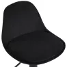 Tabouret réglable FINLEY en velours noir et pied métal noir