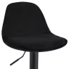 Tabouret réglable FINLEY en velours noir et pied métal noir