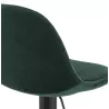 Tabouret réglable FINLEY en velours vert et pied métal noir