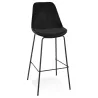 Tabouret de bar SPARK en velours noir et pieds métal noir