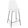 Tabouret snack mi-hauteur LEMON MINI blanc pied métal noir