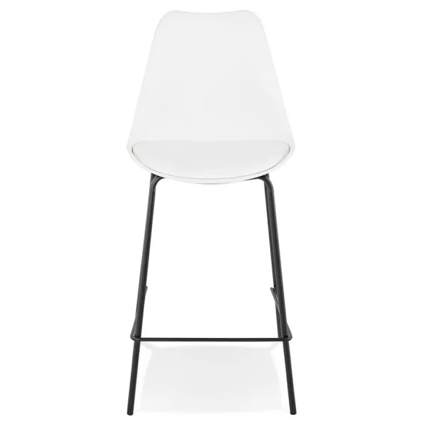 Tabouret snack mi-hauteur LEMON MINI blanc pied métal noir