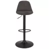 Tabouret réglable CROUPION en microfibre gris foncé et pied métal noir