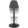 Tabouret réglable CROUPION en microfibre gris foncé et pied métal noir