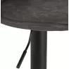 Tabouret réglable CROUPION en microfibre gris foncé et pied métal noir