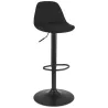 Tabouret réglable WALDO en tissu noir et pied métal noir