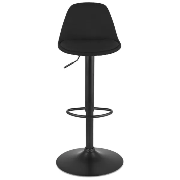 Tabouret réglable WALDO en tissu noir et pied métal noir