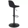 Tabouret réglable WALDO en tissu noir et pied métal noir