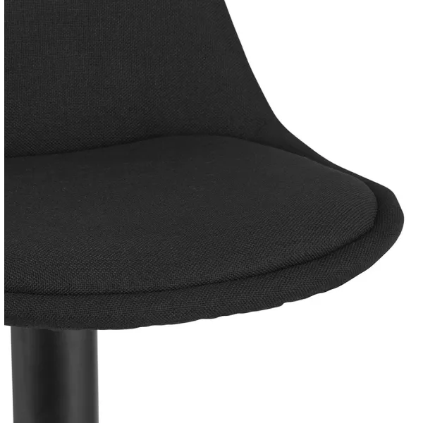 Tabouret réglable WALDO en tissu noir et pied métal noir