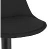 Tabouret réglable WALDO en tissu noir et pied métal noir