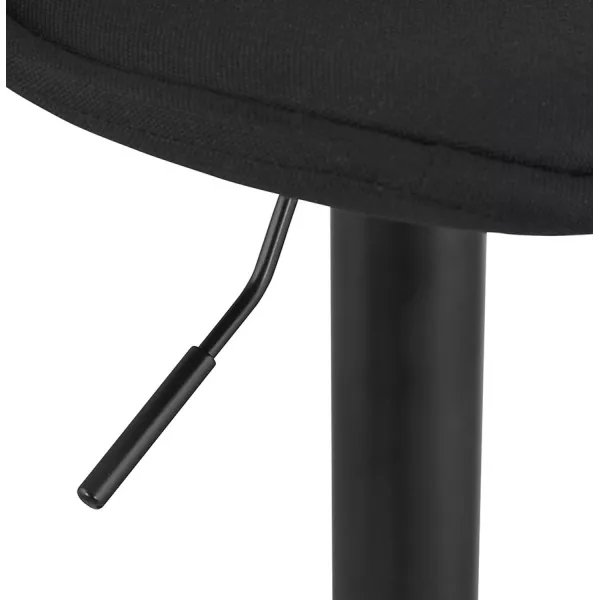 Tabouret réglable WALDO en tissu noir et pied métal noir