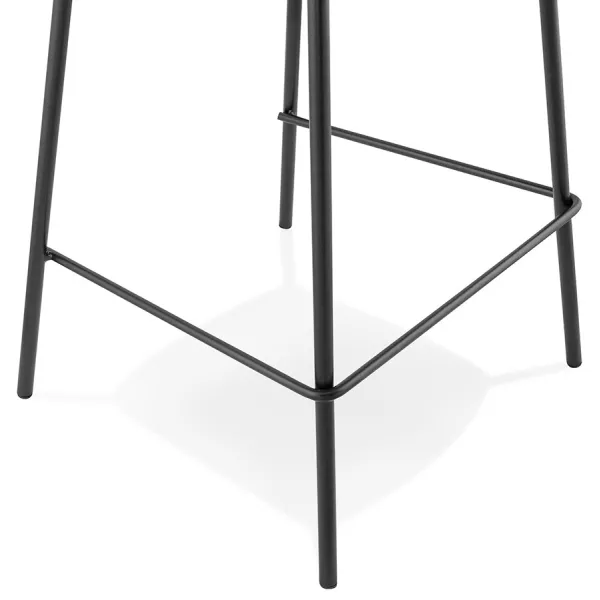 Tabouret de bar FENTON en velours bleu et pied métal noir