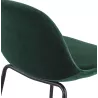 Tabouret de bar FENTON en velours vert et pied métal noir