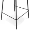 Tabouret de bar FENTON en velours gris et pied métal noir