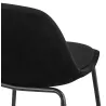 Tabouret de bar FENTON en velours noir et pied métal noir