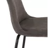 Tabouret de bar GIRON en microfibre gris foncé et pied métal noir