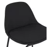 Tabouret de bar BULMA en tissu noir et pied métal noir