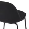 Tabouret de bar BULMA en tissu noir et pied métal noir