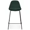 Tabouret snack mi-hauteur FENTON MINI en velours vert et pied métal noir