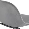 Tabouret snack mi-hauteur FENTON MINI en velours gris et pied métal noir