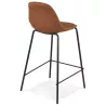 Tabouret snack mi-hauteur GIRON MINI en microfibre brun et pied métal noir