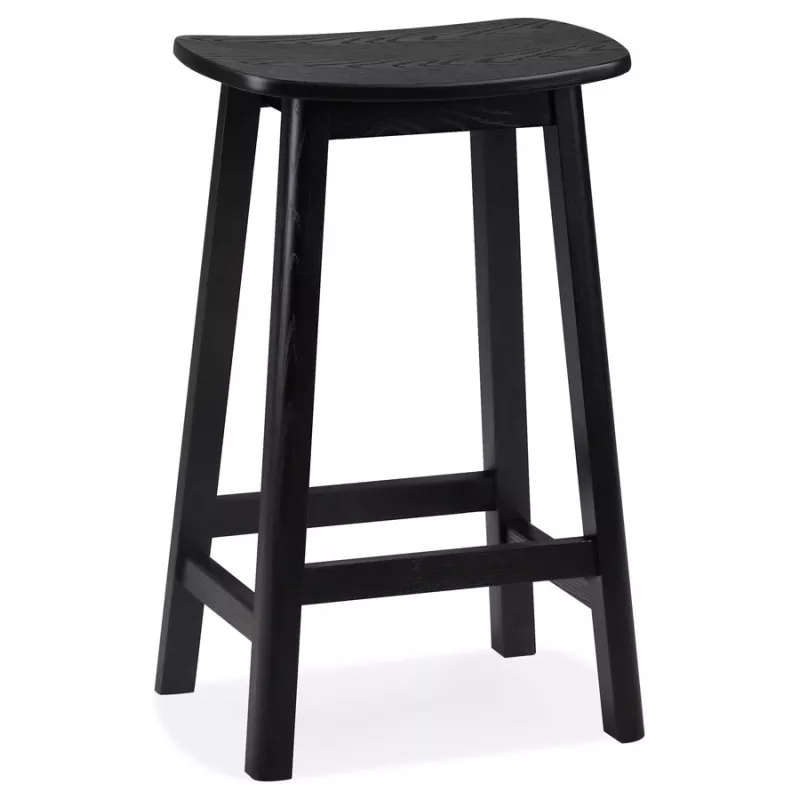 Tabouret snack mi-hauteur DUMAS MINI bois noir