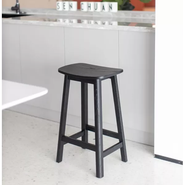 Tabouret snack mi-hauteur DUMAS MINI bois noir