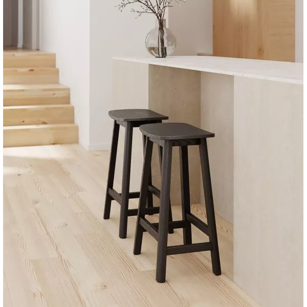 Tabouret snack mi-hauteur DUMAS MINI bois noir