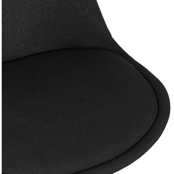 Tabouret de bar ALOE en tissu noir pied métal