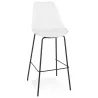 Tabouret de bar design LEMON blanc pied métal noir