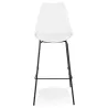 Tabouret de bar design LEMON blanc pied métal noir