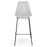 Tabouret de bar design LEMON gris pied métal noir