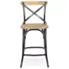 Tabouret snack mi-hauteur bois effet vieilli RANCH MINI (Beige, Noir)