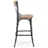 Tabouret snack mi-hauteur bois effet vieilli RANCH MINI (Beige, Noir)