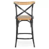 Tabouret snack mi-hauteur bois effet vieilli RANCH MINI (Beige, Noir)