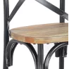 Tabouret snack mi-hauteur bois effet vieilli RANCH MINI (Beige, Noir)