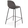 Tabouret snack mi-hauteur GIRON MINI en microfibre gris foncé et pied métal noir