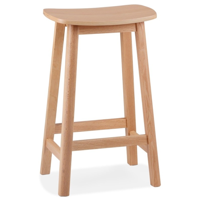 Tabouret snack mi-hauteur DUMAS MINI bois finition naturelle