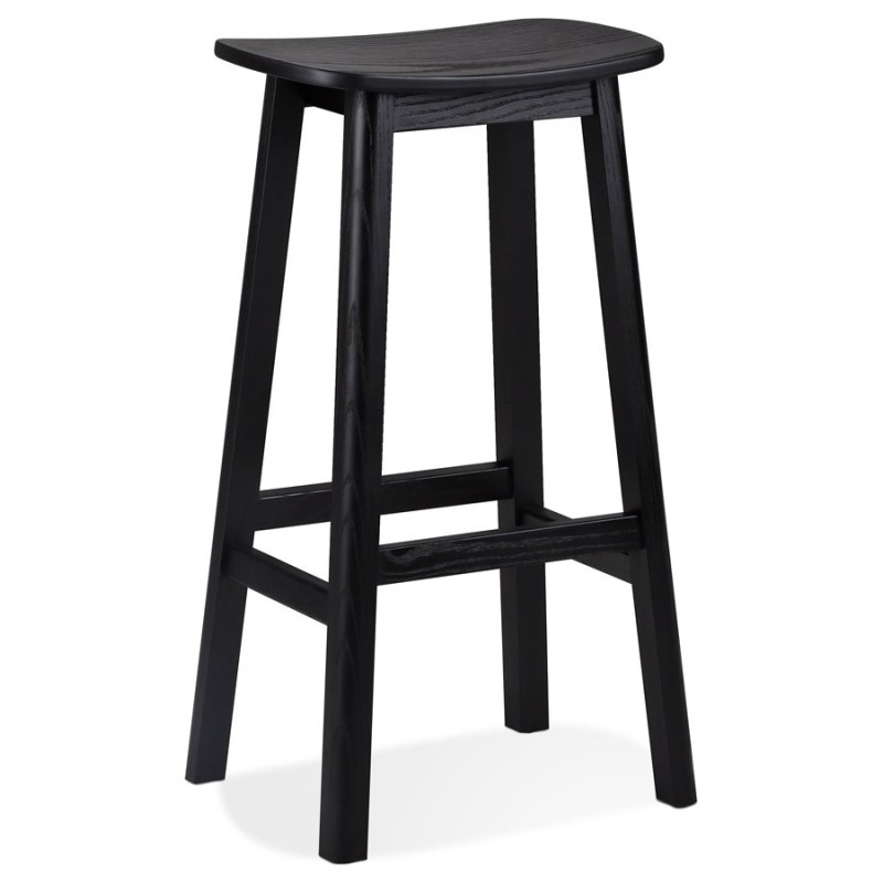 Tabouret de bar design DUMAS bois noir