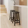 Tabouret de bar design DUMAS bois noir