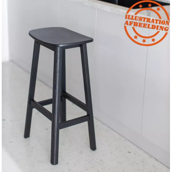 Tabouret de bar design DUMAS bois noir