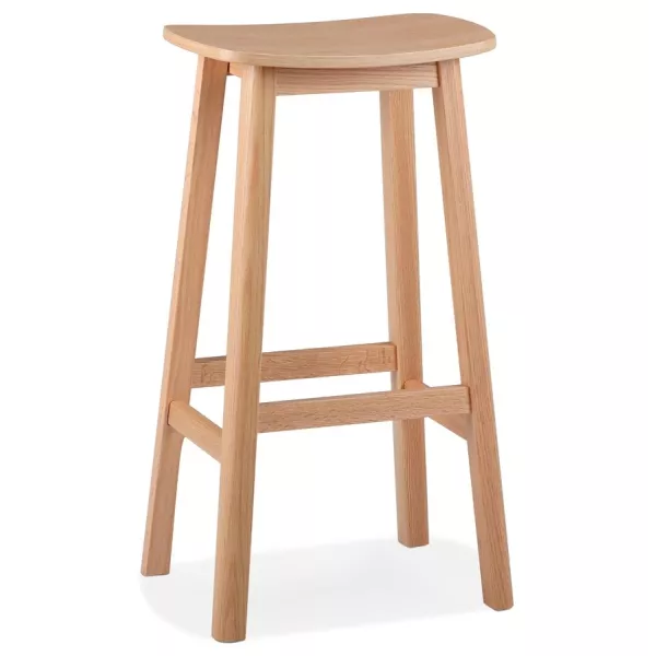 Tabouret de bar design DUMAS bois finition naturelle