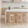 Tabouret de bar design DUMAS bois finition naturelle