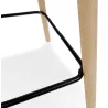 Tabouret de bar TATSU noir pieds bois naturel