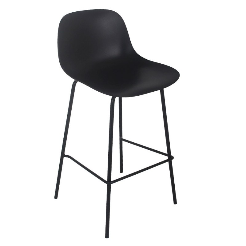 Tabouret de bar GRANO noir intérieur-extérieur