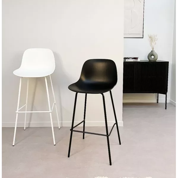 Tabouret de bar GRANO noir intérieur-extérieur